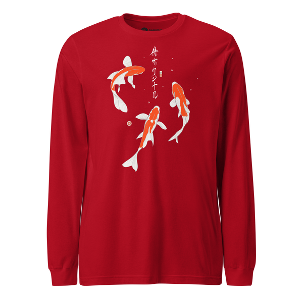 Koi Fish Japanese Ukiyo-e Unisex Long Sleeve Tee 2