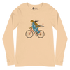 Onna Musha Riding Bicycle Japanese Ukiyo-e Unisex Long Sleeve Tee - Samurai Original