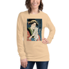 Geisha and Cat 1 Ukiyo-e Unisex Long Sleeve Tee