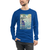 Samurai Fly Fishing Japanese Ukiyo-e Unisex Long Sleeve Tee - Samurai Original