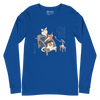 Cat Reading Book Japanese Ukiyo-e Unisex Long Sleeve Tee - True Royal / S