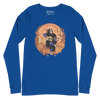 Halloween Skeleton Play Guitar Japanese Ukiyo-e Unisex Long Sleeve Tee - True Royal / S