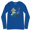 Samurai Beer and BBQ Japanese Ukiyo-e Unisex Long Sleeve Tee - True Royal / S