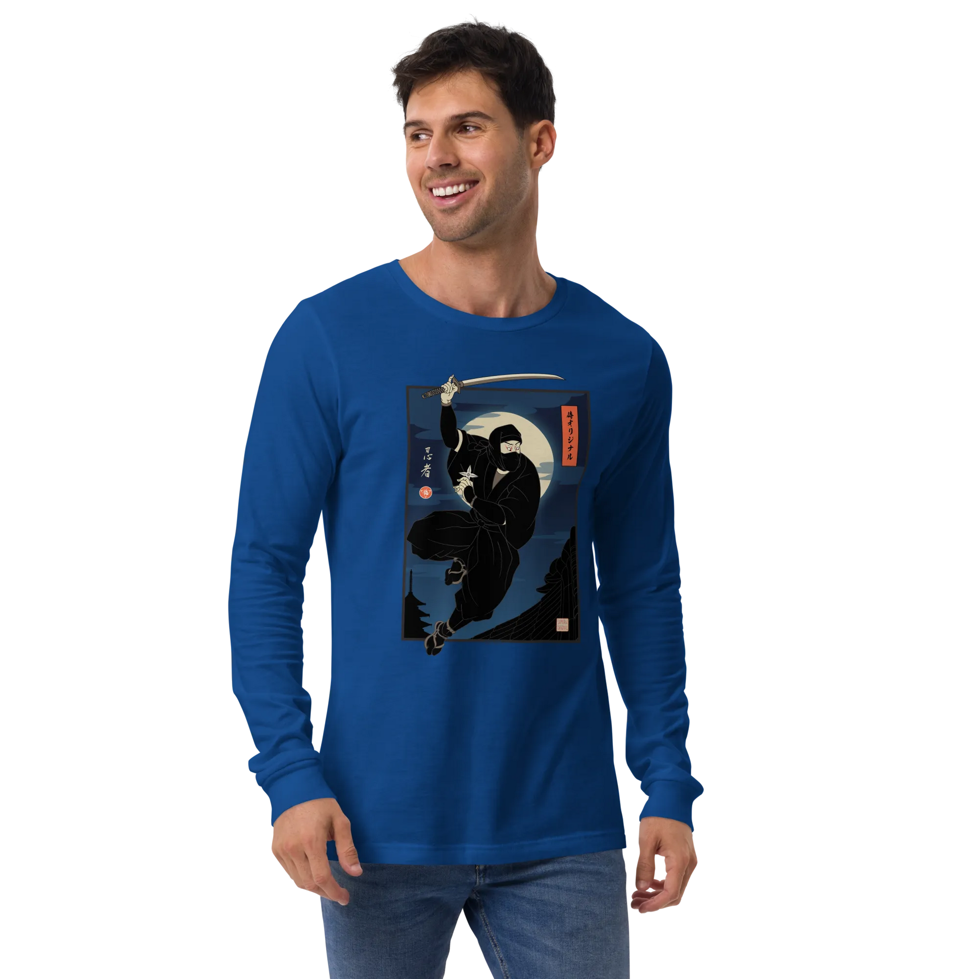 Ninja Japanese Ukiyo-e Unisex Long Sleeve Tee - Samurai Original