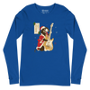 Dachshund Play Guitar Christmas Japanese Ukiyo-e Unisex Long Sleeve Tee - True Royal / S