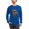 Onna Bugeisha Riding Horse Japanese Ukiyo-e Unisex Long Sleeve Tee - Samurai Original