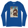 Samurai Hunts Sasquatch Japanese Ukiyo-e Unisex Long Sleeve Tee - True Royal / S