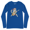 Cat Playing Guitar Japanese Ukiyo-e Unisex Long Sleeve Tee - True Royal / S