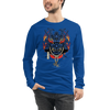 Samurai Mask with Fiery Eyes Ukiyo-e Unisex Long Sleeve Tee