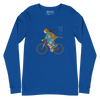 Onna Musha Riding Bicycle Japanese Ukiyo-e Unisex Long Sleeve Tee - Samurai Original