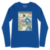 Geisha Gardening Japanese Ukiyo-e Unisex Long Sleeve Tee 3 - True Royal / S