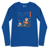 Cat Reading Books Japanese Ukiyo-e Unisex Long Sleeve Tee 2 - True Royal / S