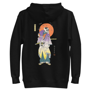 Halloween Samurai Skeleton Japanese Ukiyo-e Unisex Hoodie - Black / S