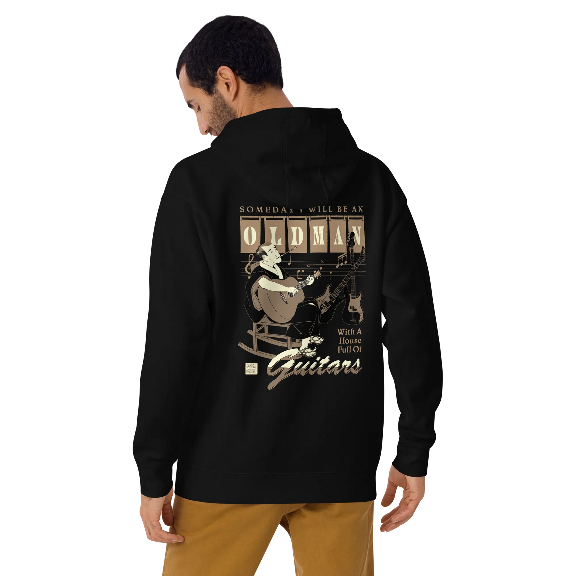 Samurai Guitar Quotes Japanese Ukiyo-e Unisex Hoodie -