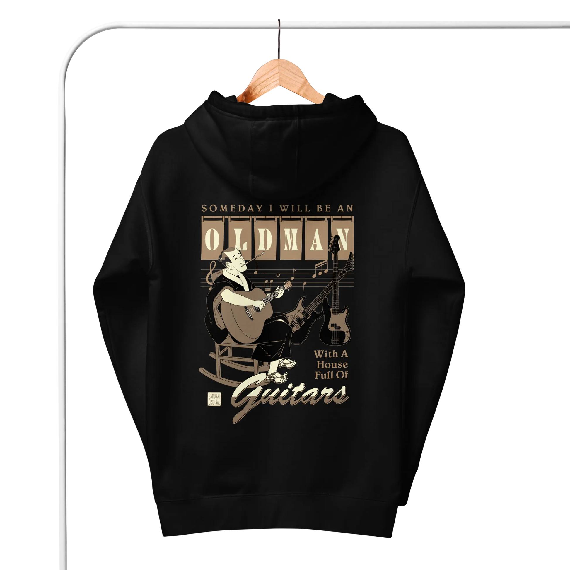 Samurai Guitar Quotes Japanese Ukiyo-e Unisex Hoodie -