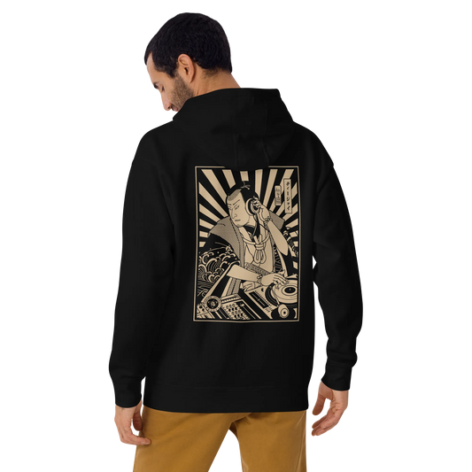 Samurai DJ 3 Turntable Music Ukiyo-e Unisex Hoodie