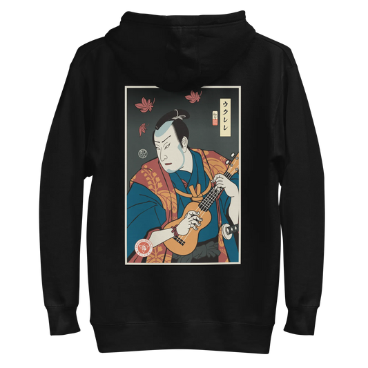 Samurai Ukulele String Instrument Ukiyo-e Unisex Hoodie