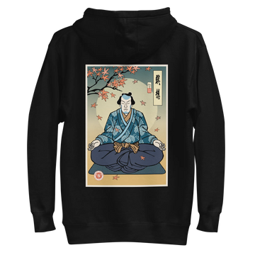 Samurai Meditation Yoga  Japanese Ukiyo-e Unisex Hoodie