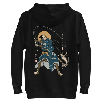 Samurai Fishing 4 Ukiyo-e Unisex Hoodie