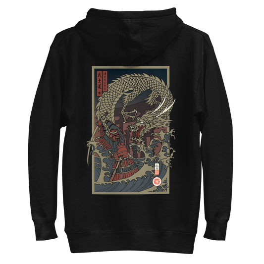 Samurai vs Dragon Warrior Ukiyo-e Unisex Hoodie