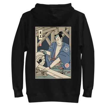 Samurai Carpenter Wood Artisan Ukiyo-e Unisex Hoodie