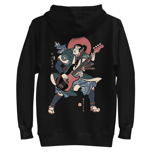 Samurai Bassist Player 4 Music Ukiyo-e Unisex Hoodie