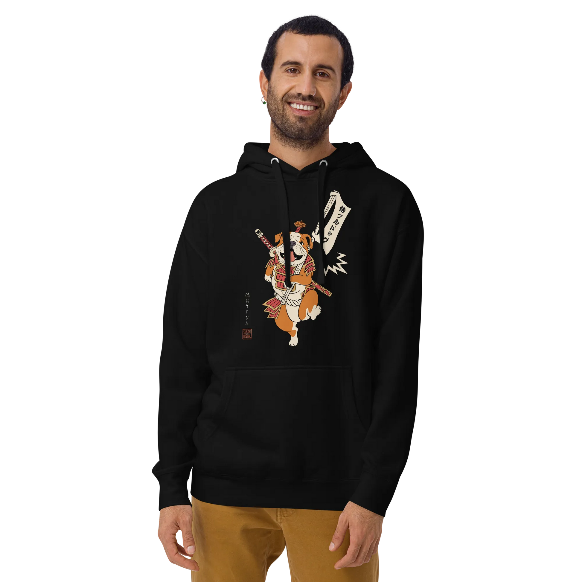 Samurai Bulldog Japanese Ukiyo-e Unisex Hoodie 2 - Samurai Original