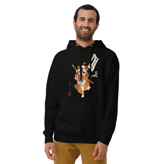 Samurai Bulldog Japanese Ukiyo-e Unisex Hoodie 2 - Samurai Original