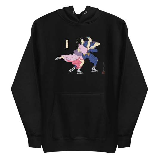 Samurai & Geisha Figure Skating Japanese Ukiyo-e Unisex Hoodie - Samurai Original