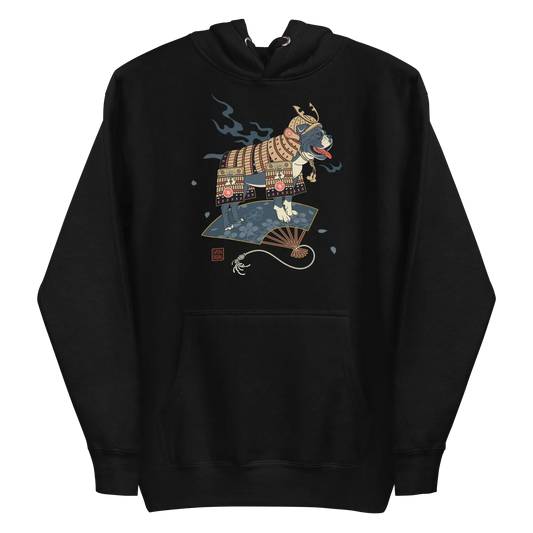 Samurai Bulldog Japanese Ukiyo-e Unisex Hoodie - Samurai Original