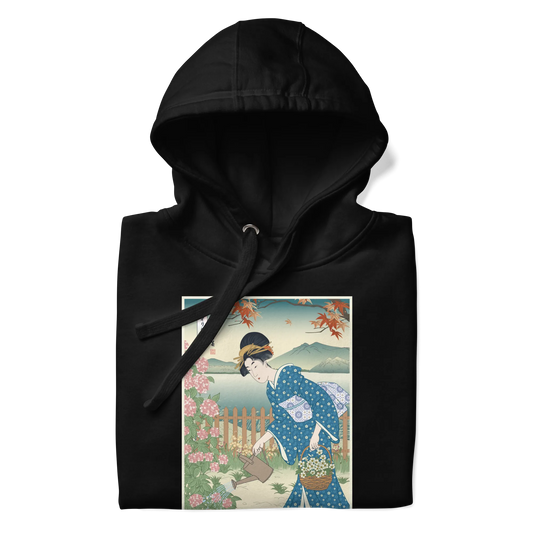 Geisha Gardening Japanese Ukiyo-e Unisex Hoodie 3 -