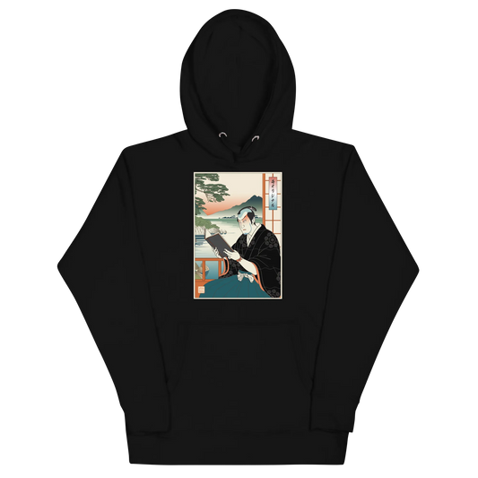 Samurai Reading Books Japanese Ukiyo-e Unisex Hoodie 2