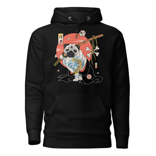 Samurai Pug Dog Ukiyo-e Unisex Hoodie