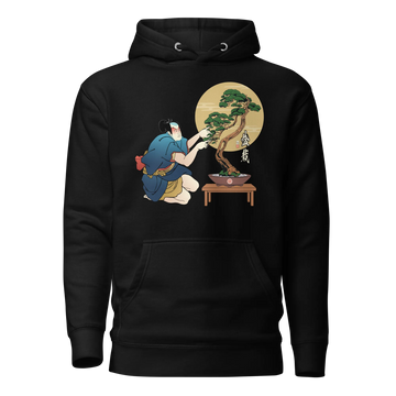 Samurai and Bonsai Tree Japanese Ukiyo-e Unisex Hoodie 2