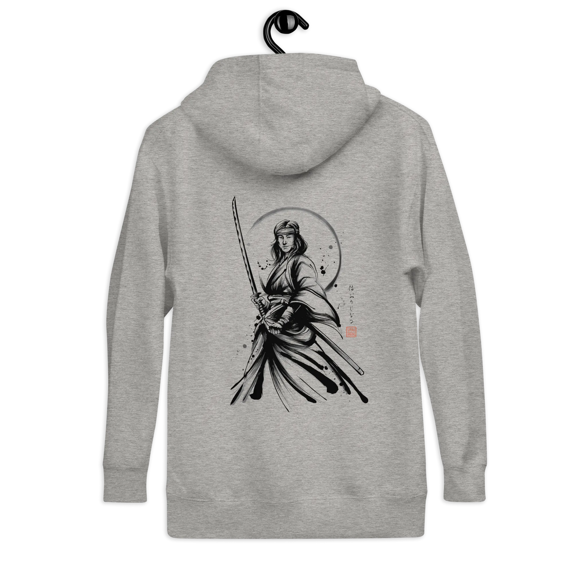 Female Samurai Sumi-e Japanese Ink Unisex Hoodie -