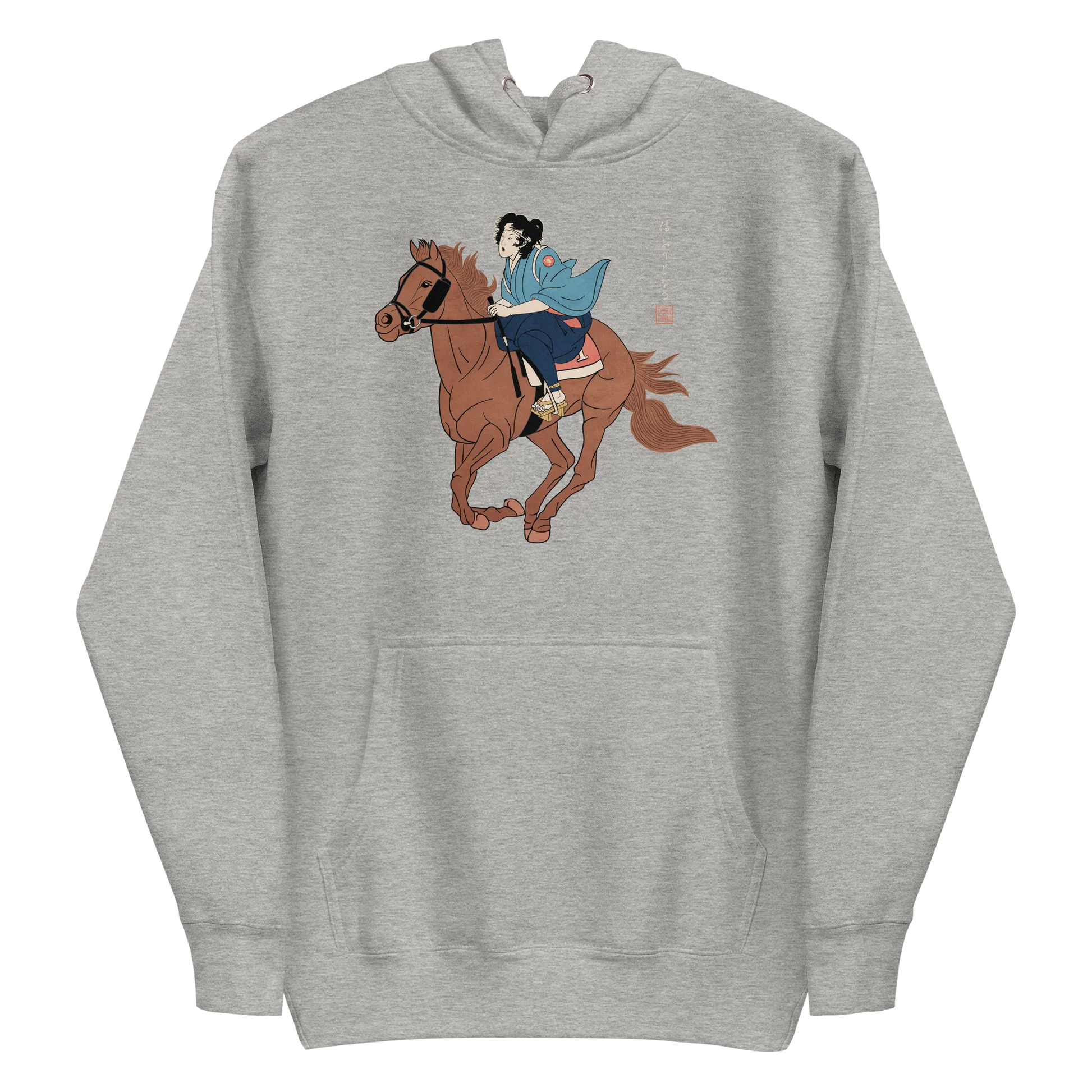 Onna Bugeisha Riding Horse Japanese Ukiyo-e Unisex Hoodie - Samurai Original