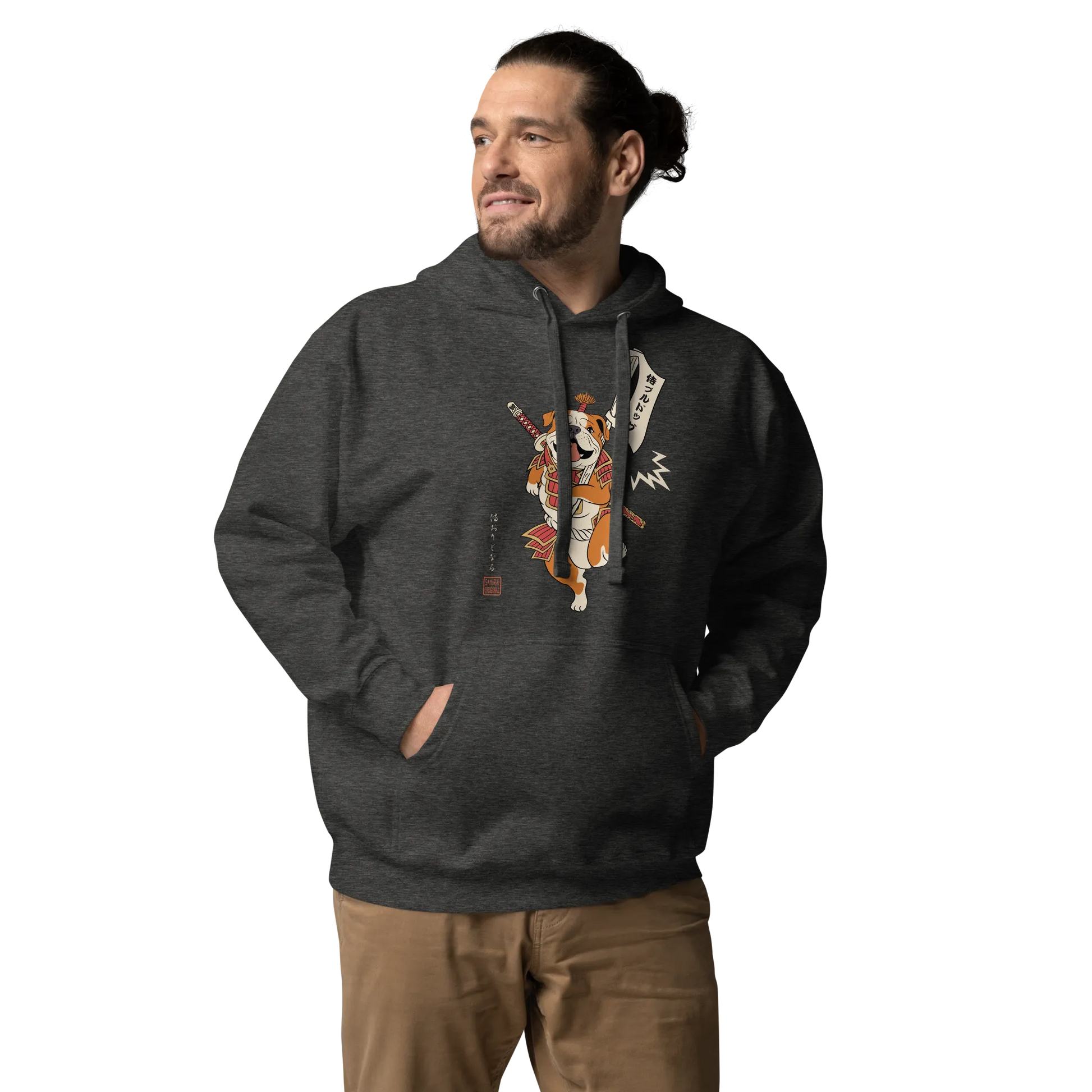 Samurai Bulldog Japanese Ukiyo-e Unisex Hoodie 2 - Samurai Original