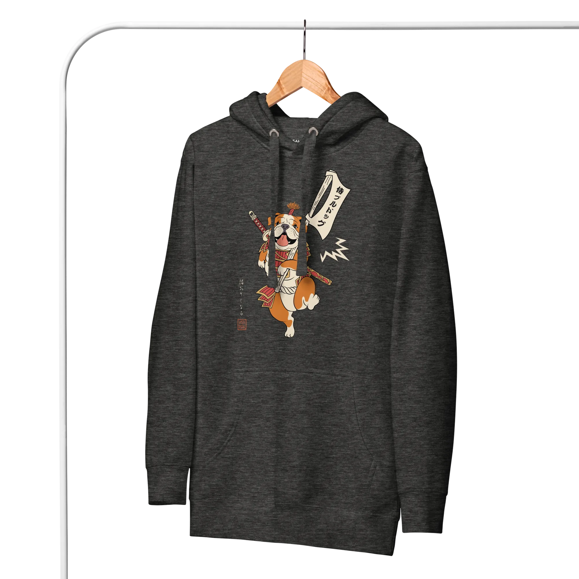 Samurai Bulldog Japanese Ukiyo-e Unisex Hoodie 2 - Samurai Original