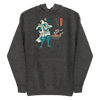 Samurai Beer and BBQ Japanese Ukiyo-e Unisex Hoodie - Charcoal Heather / S