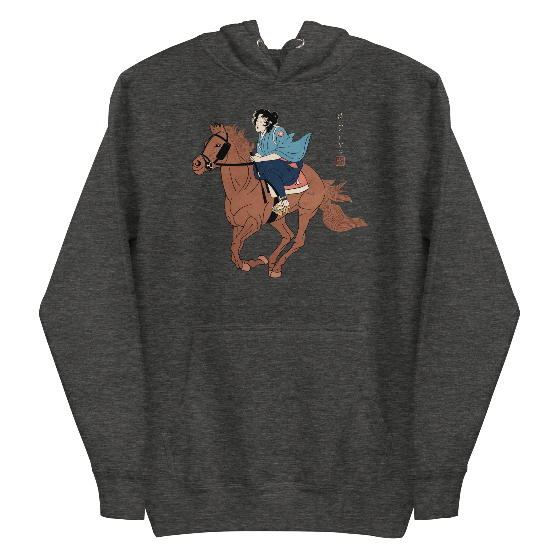 Onna Bugeisha Riding Horse Japanese Ukiyo-e Unisex Hoodie - Samurai Original