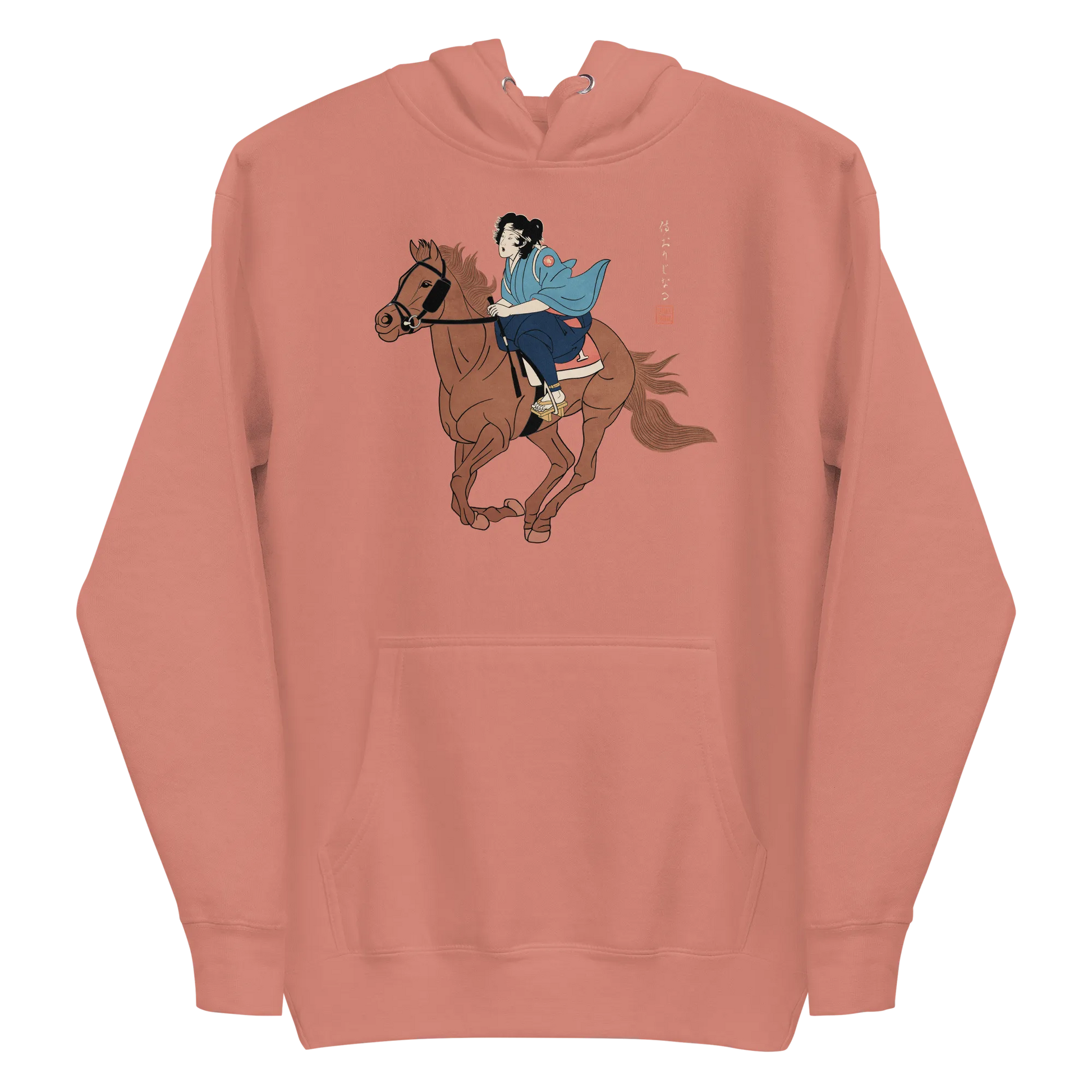 Onna Bugeisha Riding Horse Japanese Ukiyo-e Unisex Hoodie - Samurai Original