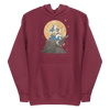 Cat Playing Guitar Japanese Ukiyo-e Unisex Hoodie 2 - Maroon / S