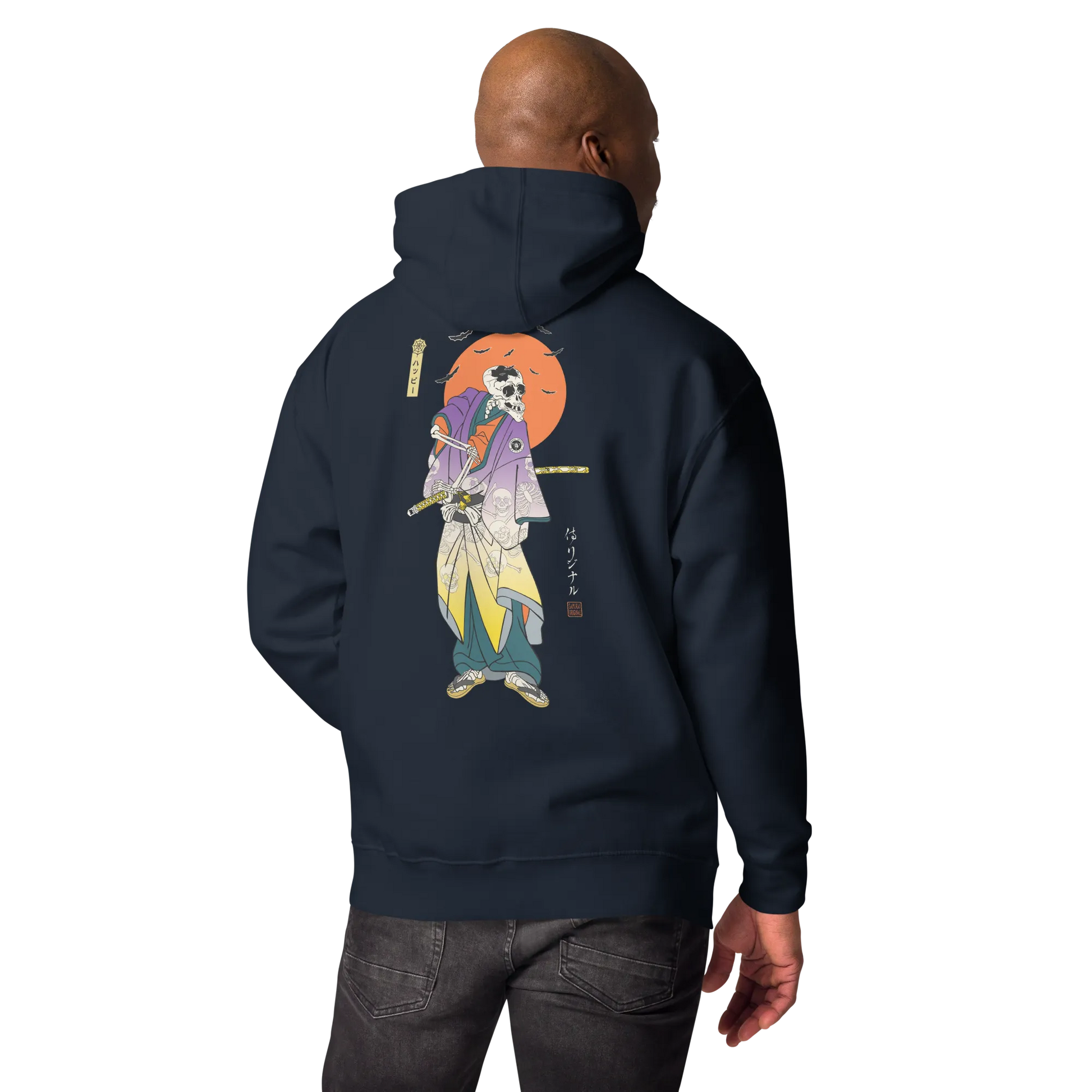 Halloween Samurai Skeleton Japanese Ukiyo-e Unisex Hoodie -