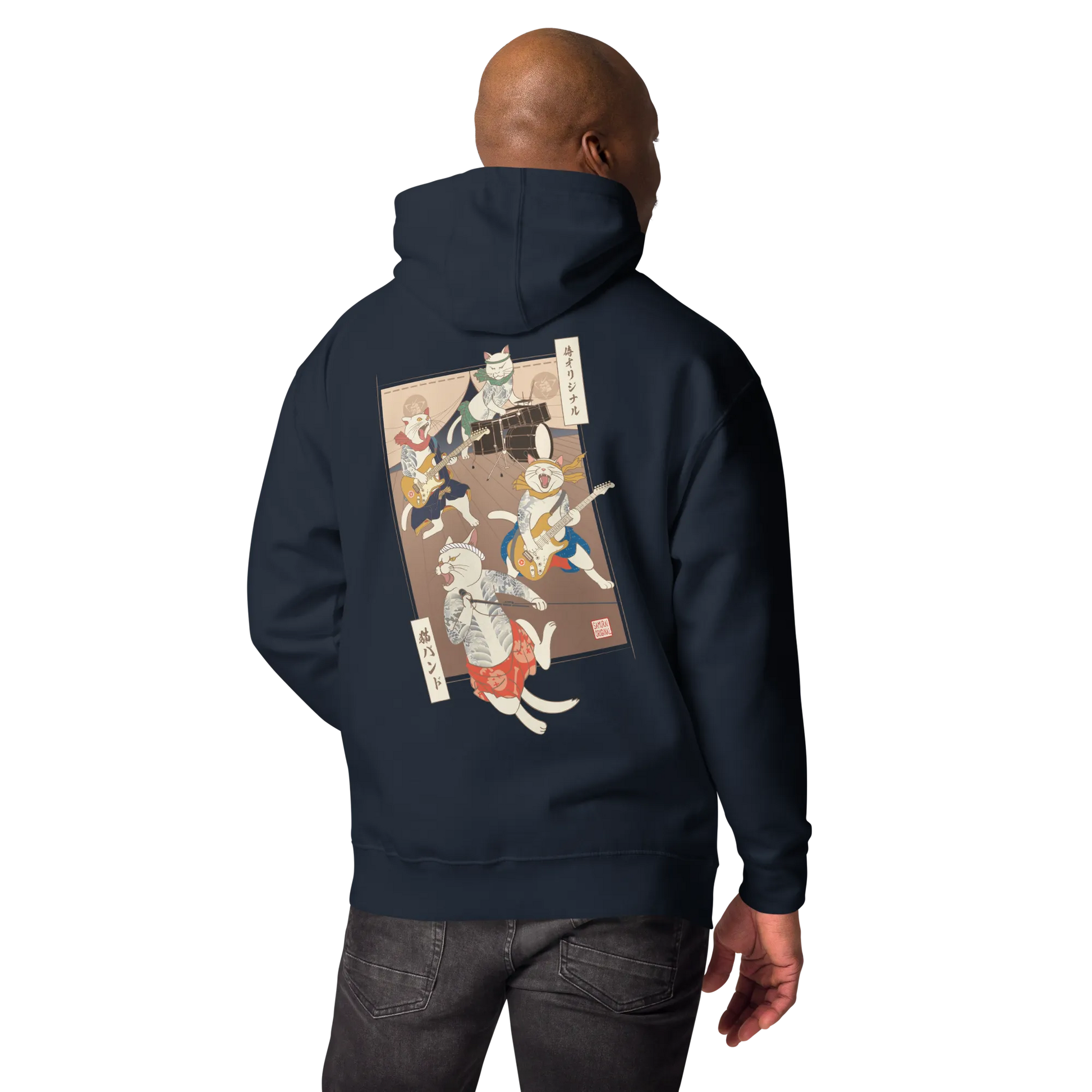 Cat Band Music Japan Ukiyo-e Unisex Hoodie -