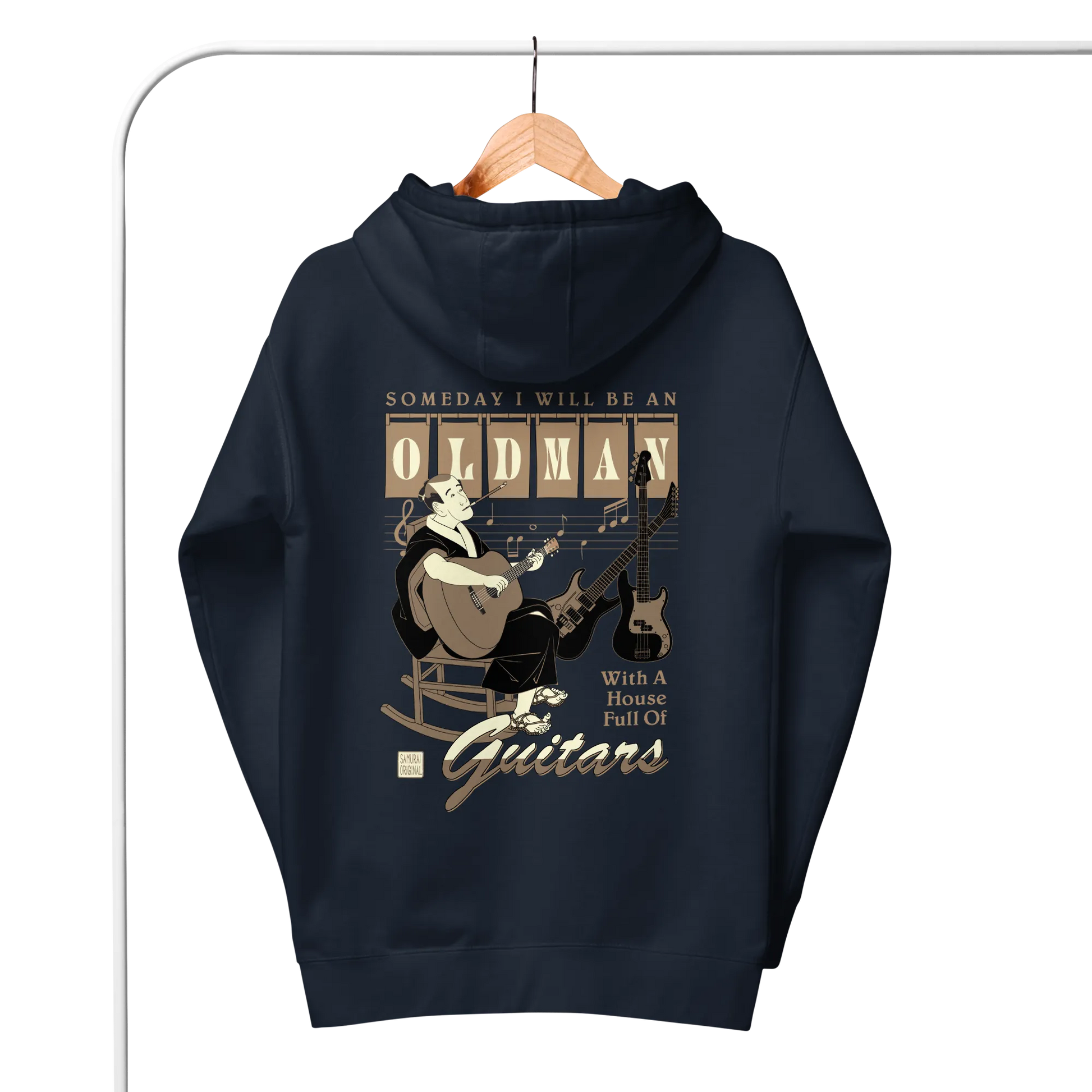 Samurai Guitar Quotes Japanese Ukiyo-e Unisex Hoodie -