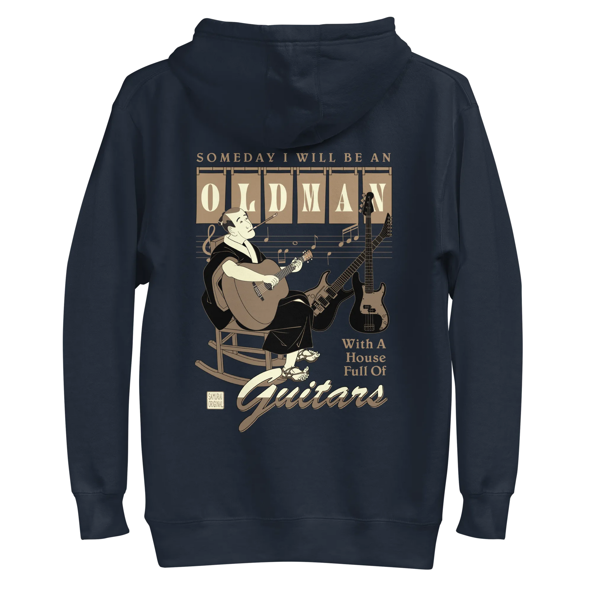 Samurai Guitar Quotes Japanese Ukiyo-e Unisex Hoodie -