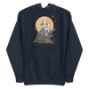 Cat Playing Guitar Japanese Ukiyo-e Unisex Hoodie 2 - Navy Blazer / S