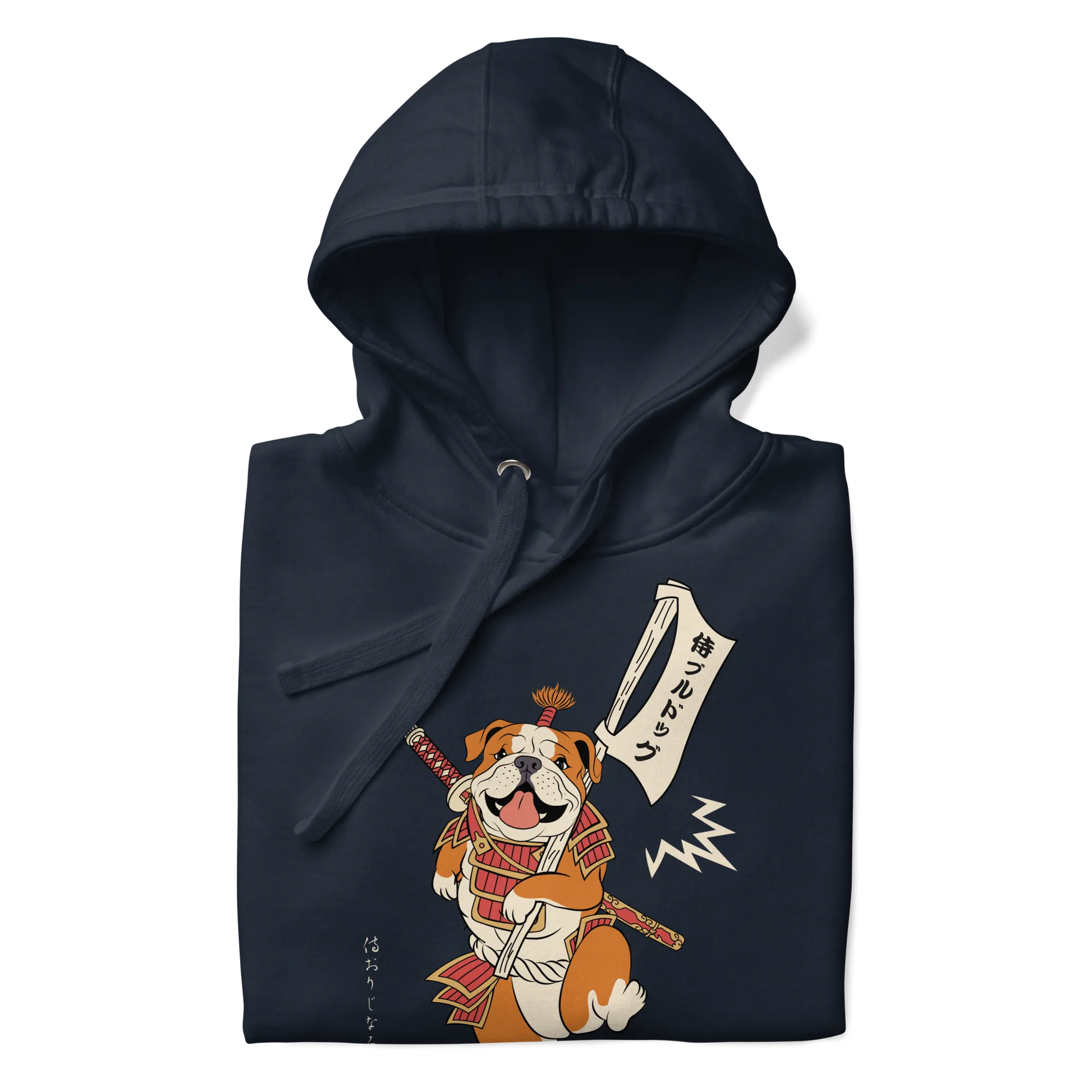 Samurai Bulldog Japanese Ukiyo-e Unisex Hoodie 2 - Samurai Original