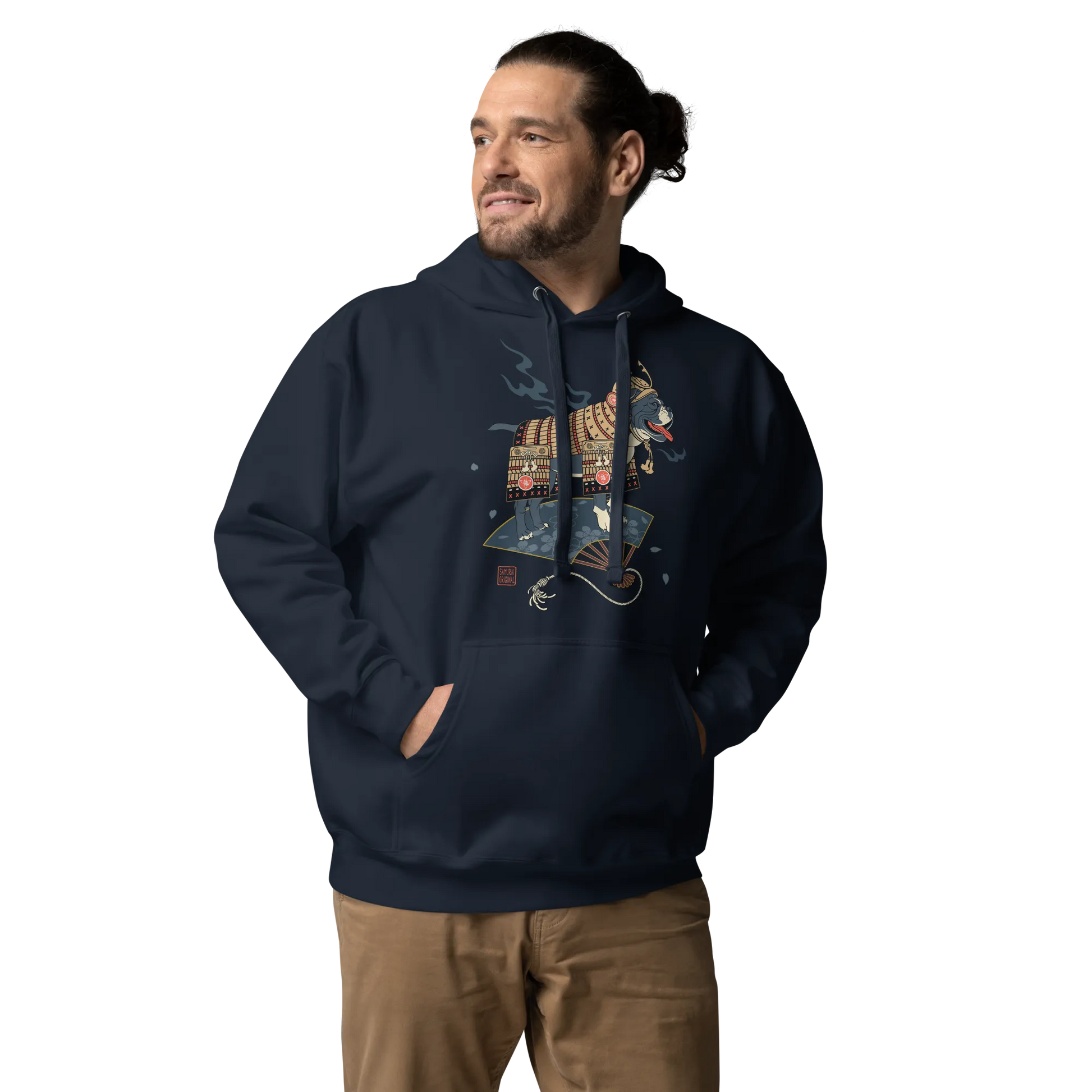 Samurai Bulldog Japanese Ukiyo-e Unisex Hoodie - Samurai Original