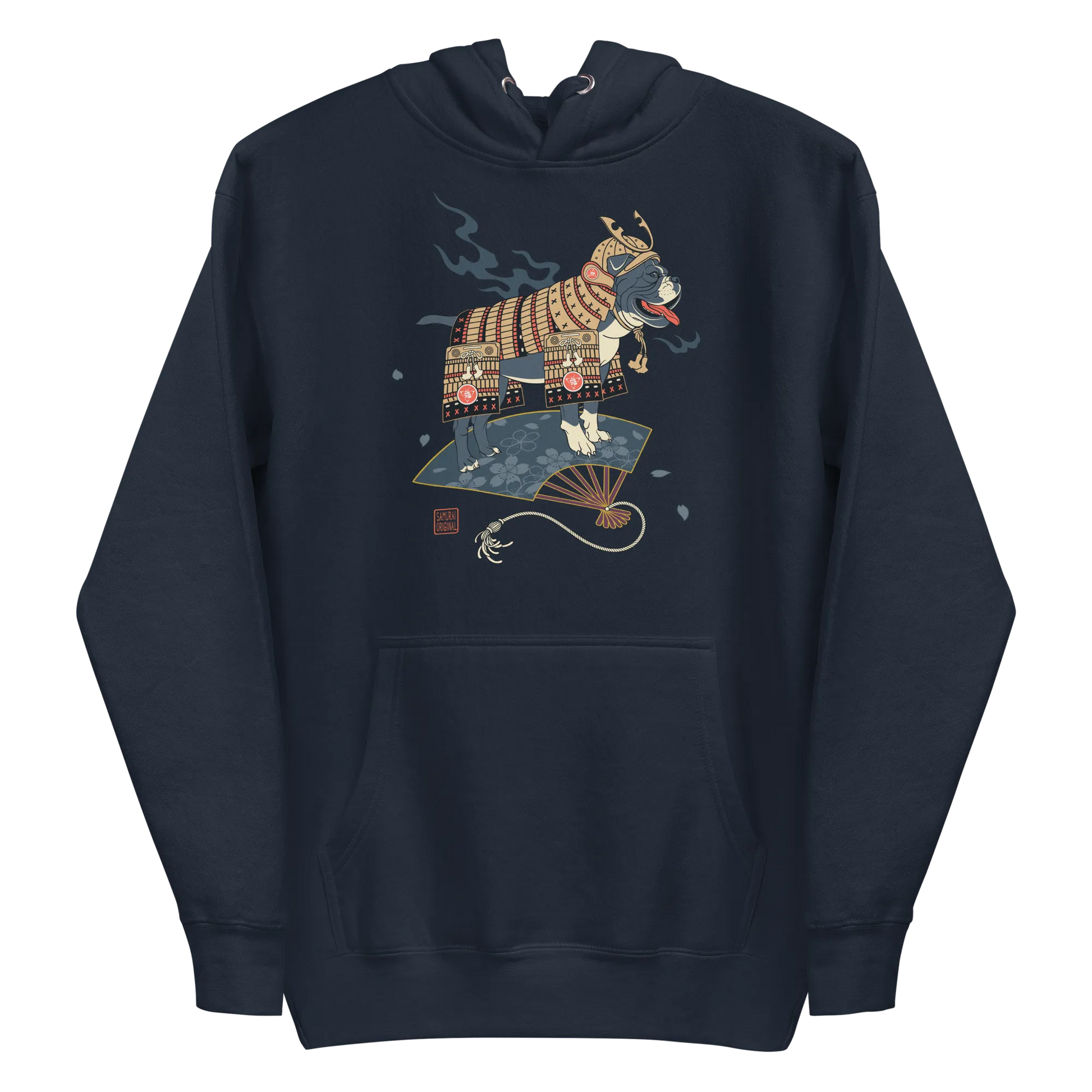 Samurai Bulldog Japanese Ukiyo-e Unisex Hoodie - Samurai Original